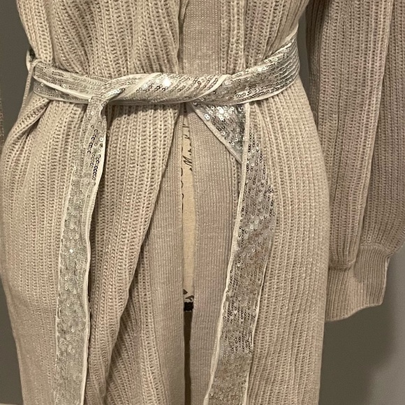NWT Womens’s Express Midi Cardigan with Sequin Belt - Picture 3 of 14